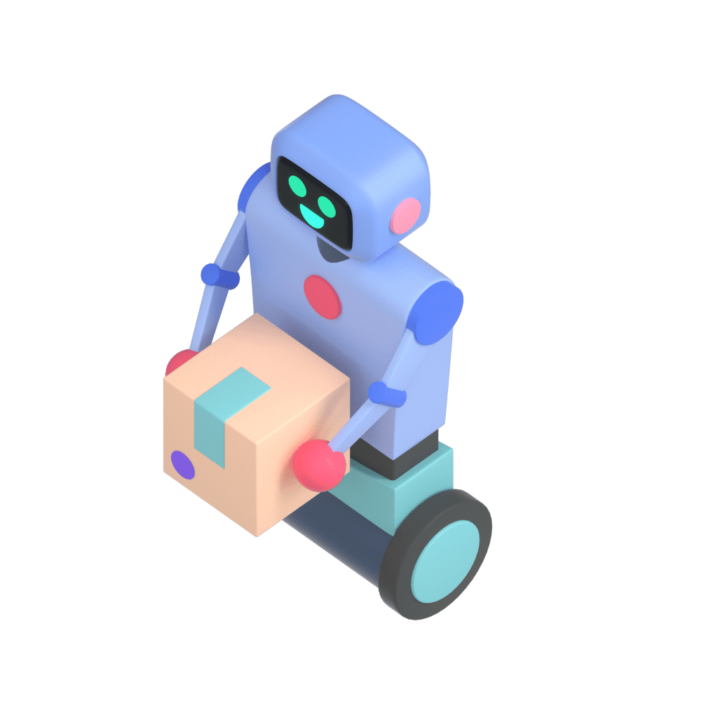 Isometric Robot With Box